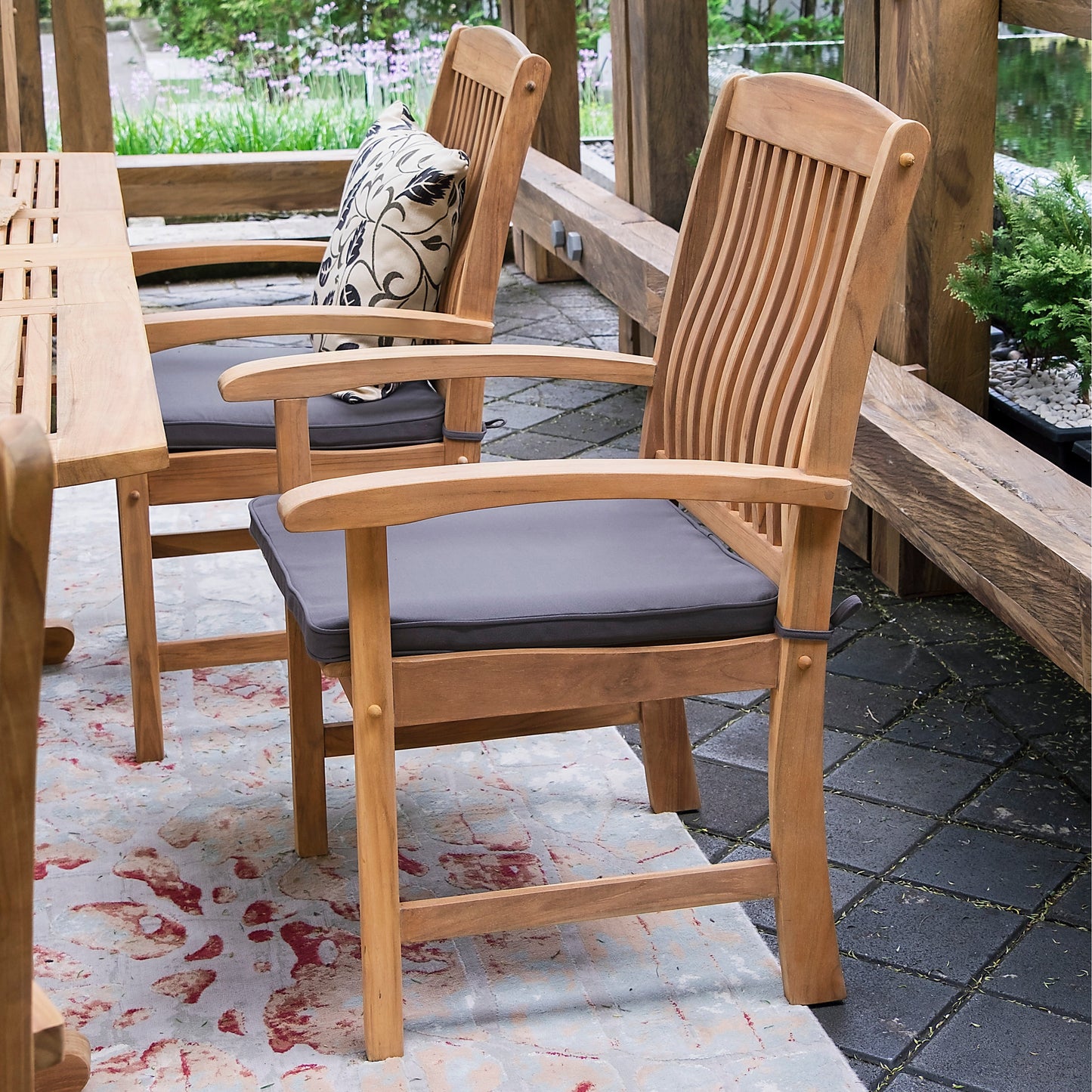 Cambridge Casual Leon 6-Piece Teak Patio Extendable Dining Set