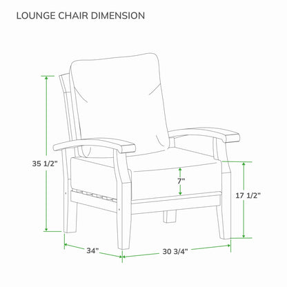 Cambridge Casual Leon 7-piece Teak Patio Conversation Set