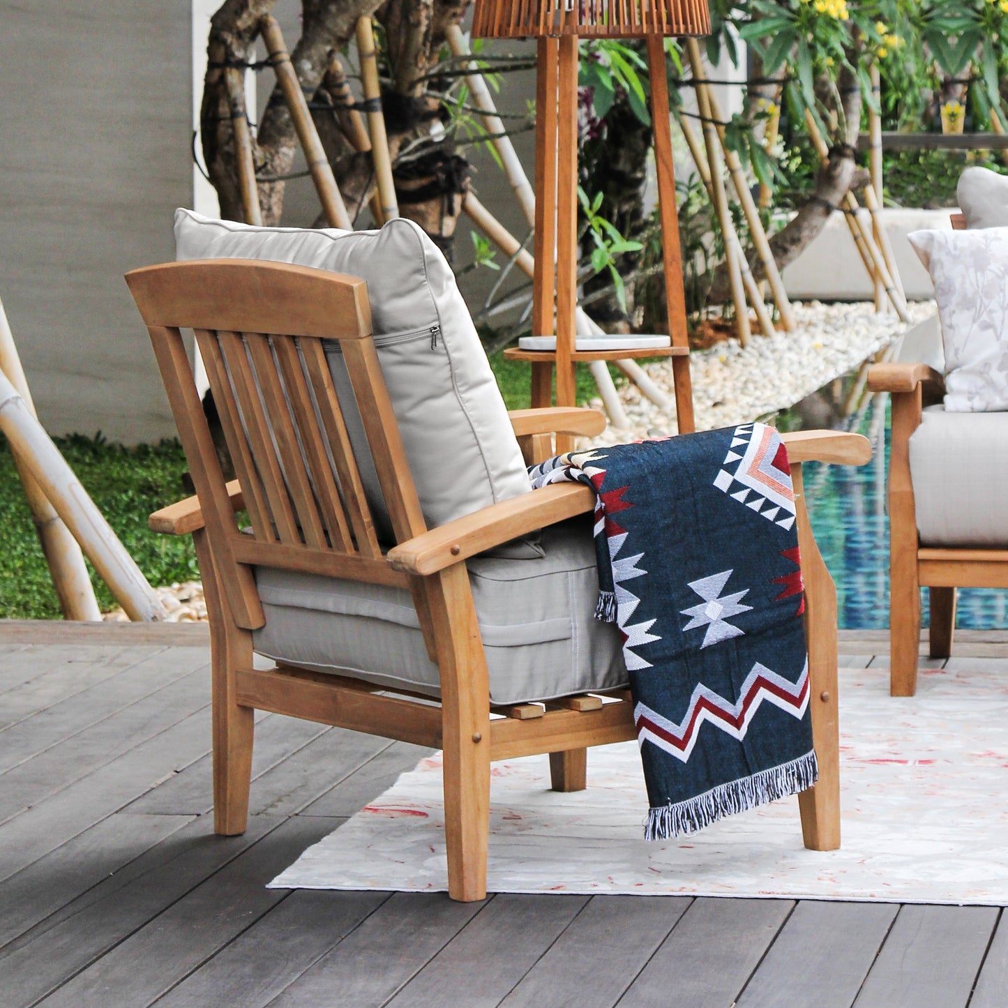 Cambridge Casual Leon 7-piece Teak Patio Conversation Set