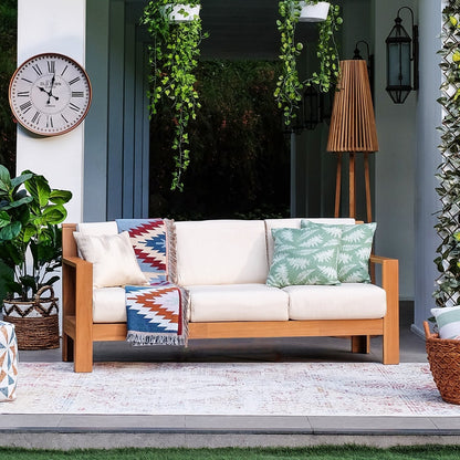 Cambridge Casual Logan 5-Piece Teak Patio Conversation Set with Sunbrella Cushion