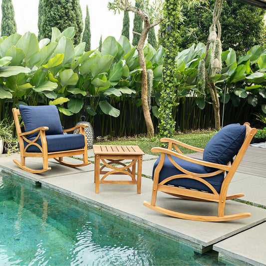 Cambridge Casual Lowell 3-Piece Teak Patio Chat Set