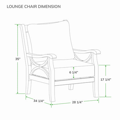 Cambridge Casual Lowell 5-piece Teak Wood Outdoor Conversation Set