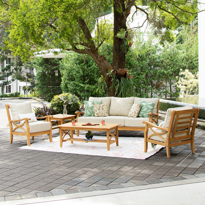 Cambridge Casual Lowell 5-piece Teak Wood Outdoor Conversation Set
