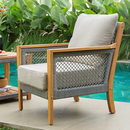 Cambridge Casual Nassau 4-Piece Teak Wood Outdoor Conversation Set