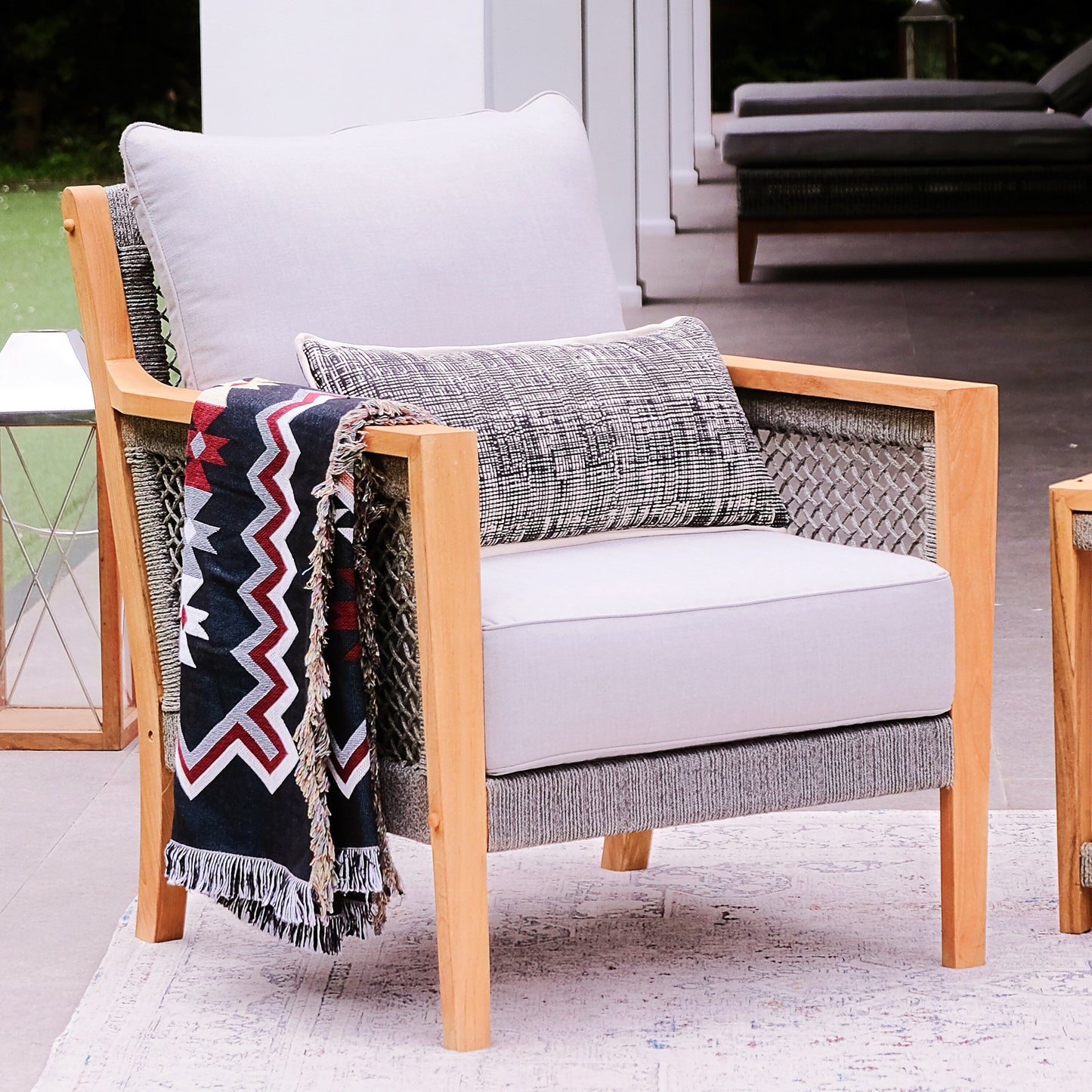 Cambridge Casual Nassau 4-Piece Teak Wood Outdoor Conversation Set