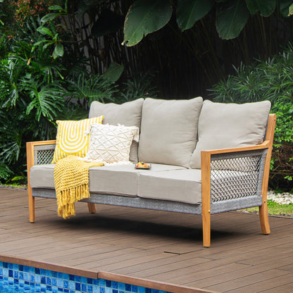 Cambridge Casual Nassau 4-Piece Teak Wood Outdoor Conversation Set