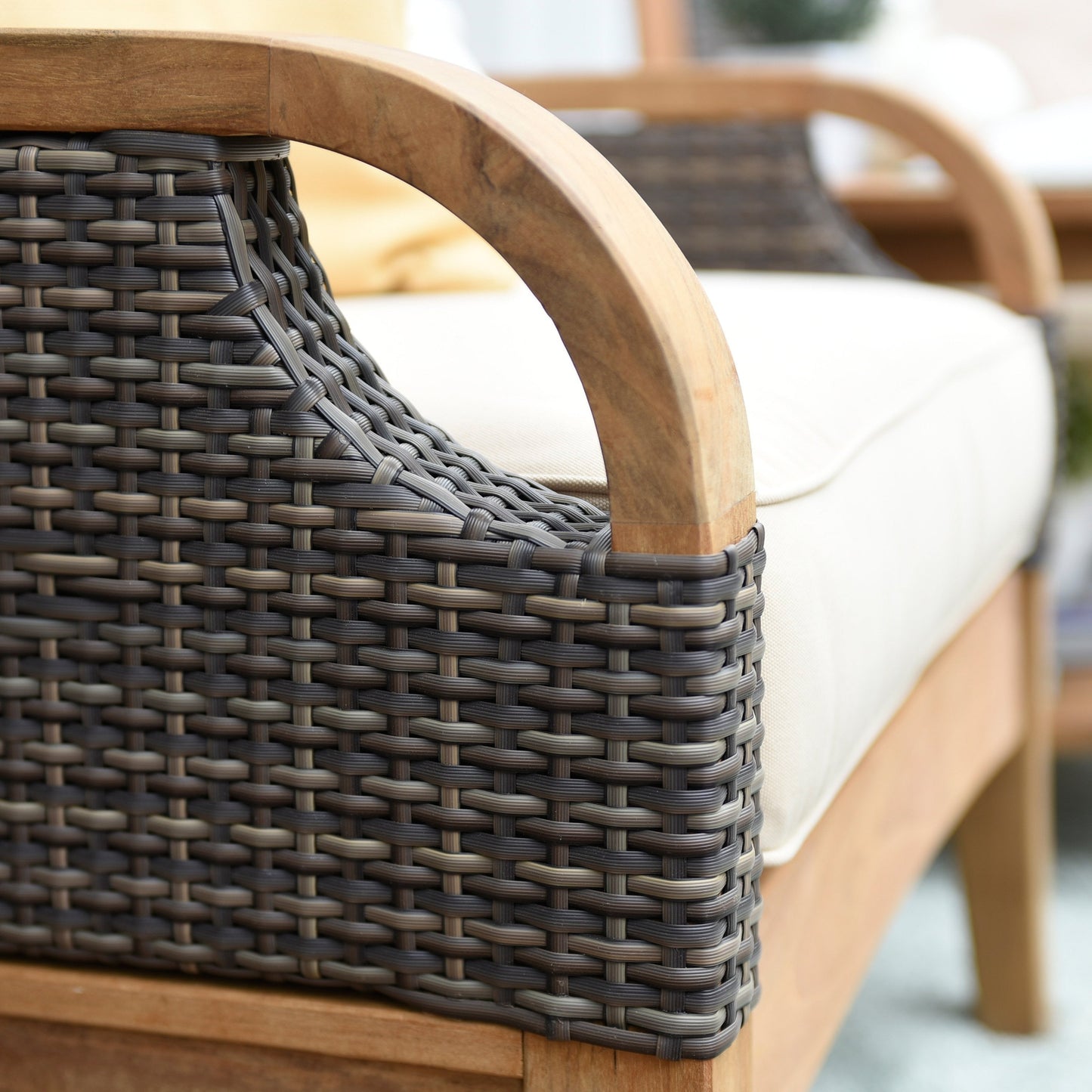 Cambridge Casual Palma 3-piece Teak Wicker Outdoor Chat Set with FREE Pillow
