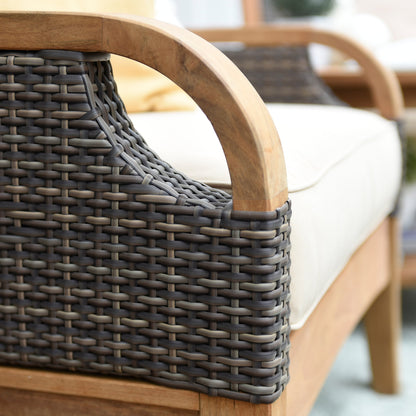 Cambridge Casual Palma 3-piece Teak Wicker Outdoor Chat Set with FREE Pillow