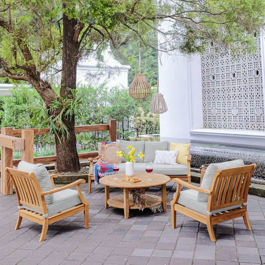 Cambridge Casual Robin 4-piece Teak Wood Patio Conversation Set