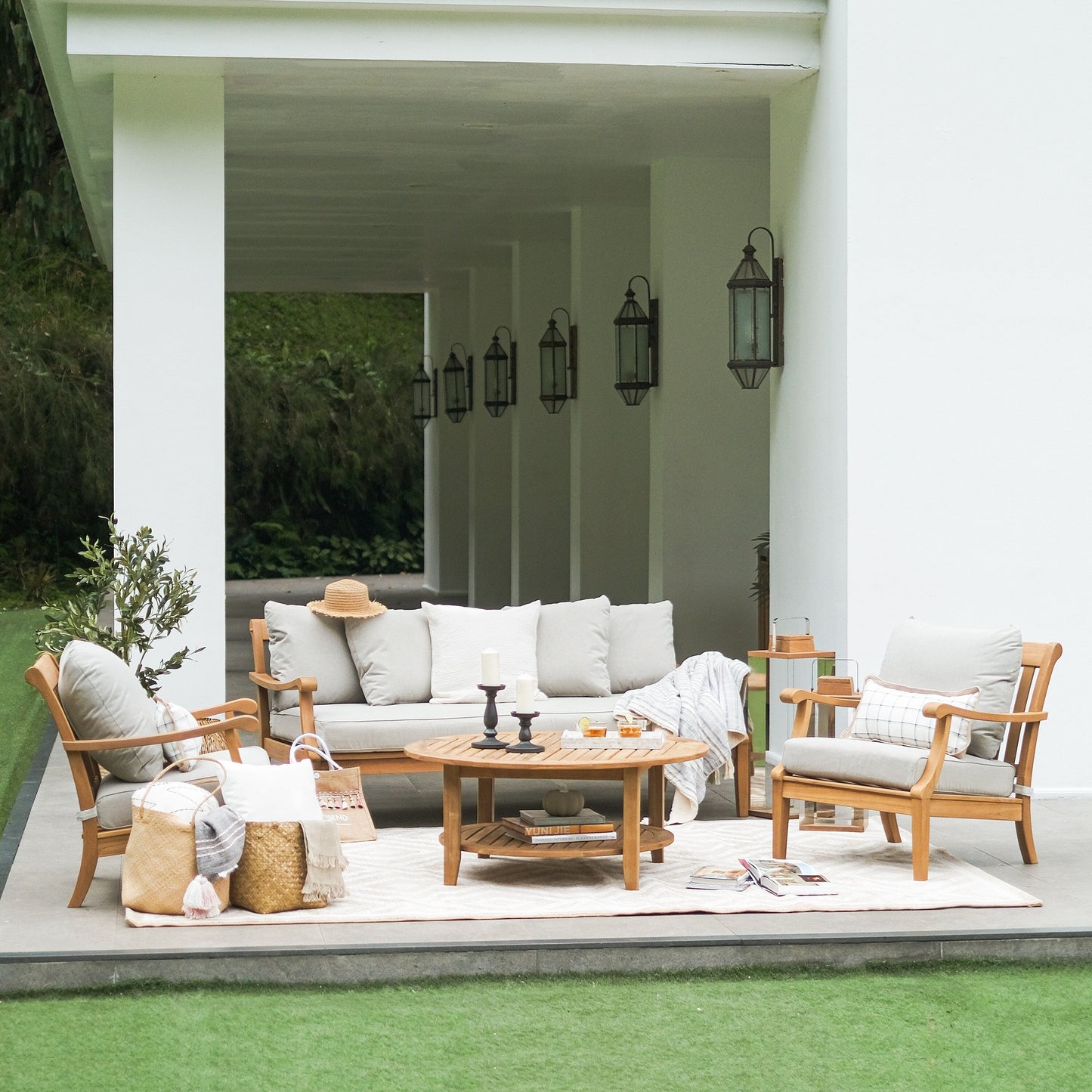 Cambridge Casual Robin 4-piece Teak Wood Patio Conversation Set