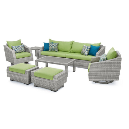 Cannes Deluxe 8 Piece Sunbrella Outdoor Patio Sofa & Club Chair Set