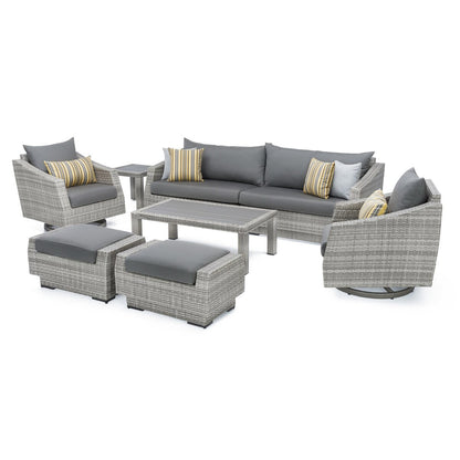 Cannes Deluxe 8 Piece Sunbrella Outdoor Patio Sofa & Club Chair Set