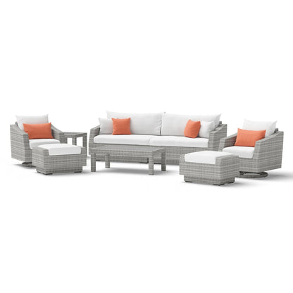 Cannes Deluxe 8 Piece Sunbrella Outdoor Patio Sofa & Club Chair Set