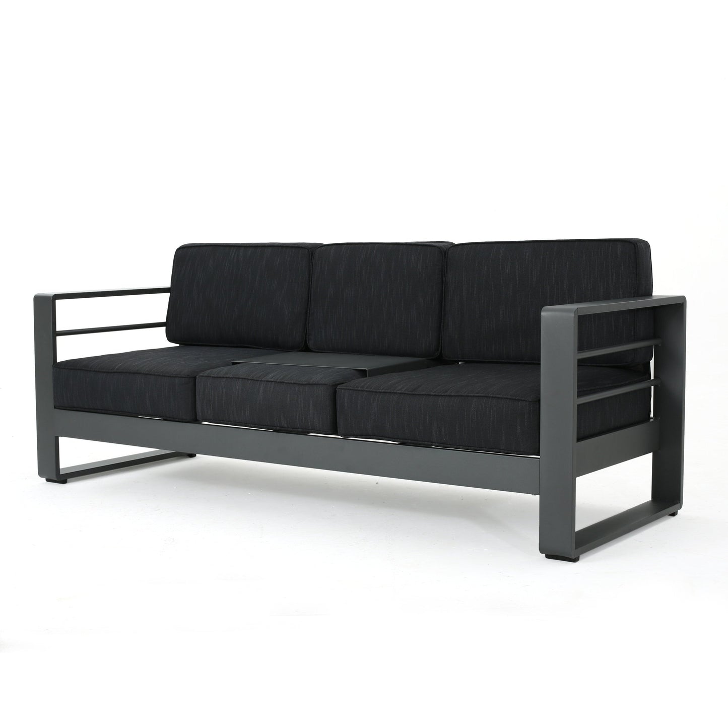 Cape Coral Aluminum 7-piece Sofa Chat Set with Fire Pit by Christopher Knight Home