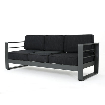 Cape Coral Aluminum 7-piece Sofa Chat Set with Fire Pit by Christopher Knight Home