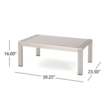 Cape Coral Aluminum and Sunbrella Outdoor 5 Seater Chat Set with Cushions by Christopher Knight Home