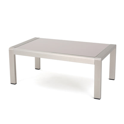 Cape Coral Aluminum and Sunbrella Outdoor 5 Seater Chat Set with Cushions by Christopher Knight Home