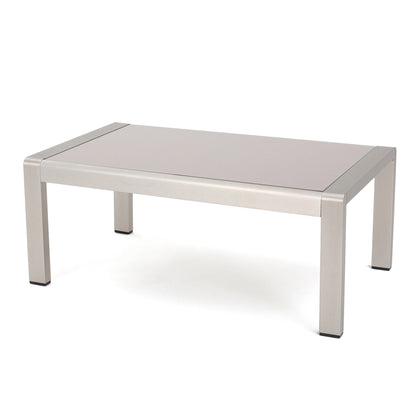 Cape Coral Aluminum and Sunbrella Outdoor 5 Seater Chat Set with Cushions by Christopher Knight Home