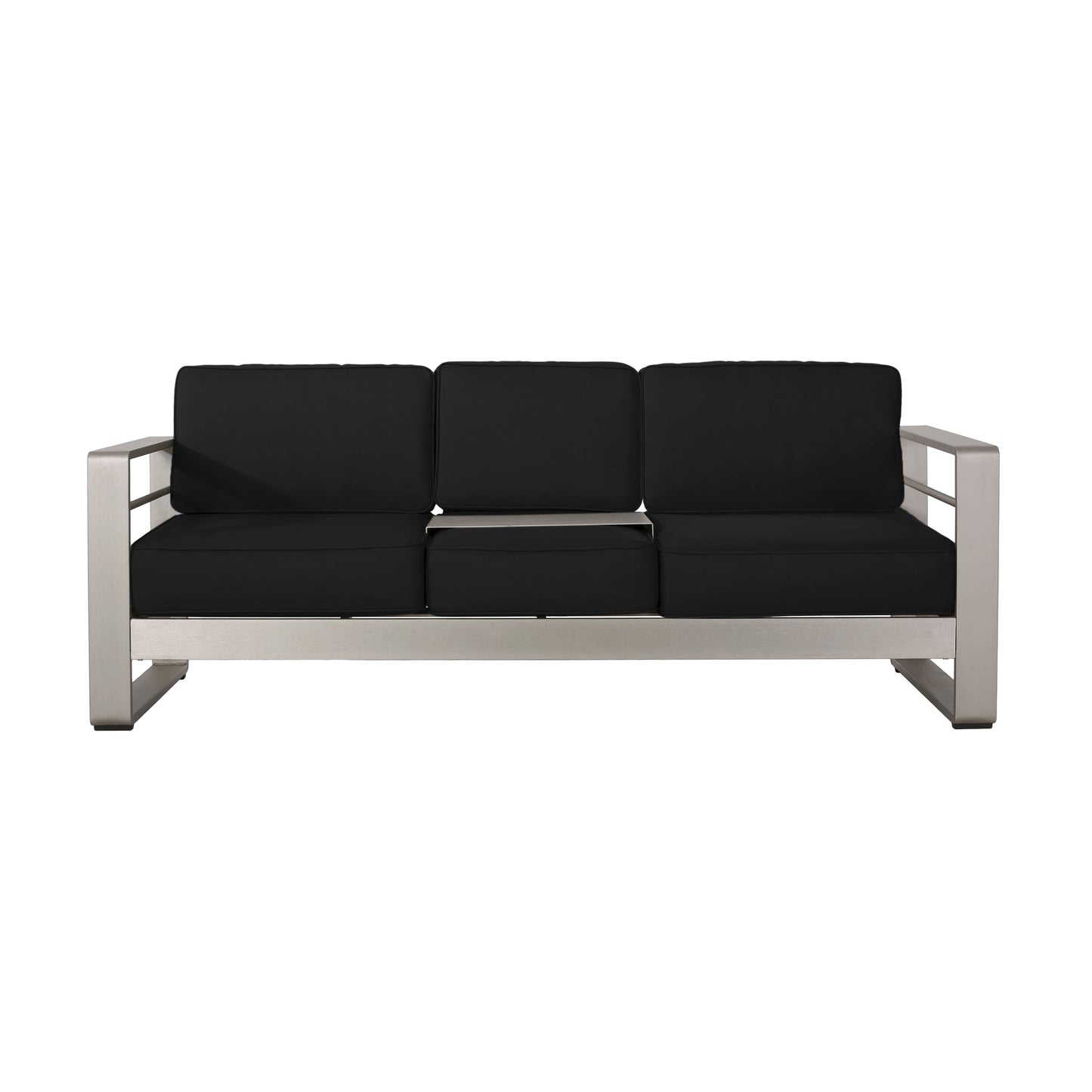 Cape Coral Aluminum and Sunbrella Outdoor 5 Seater Chat Set with Cushions by Christopher Knight Home