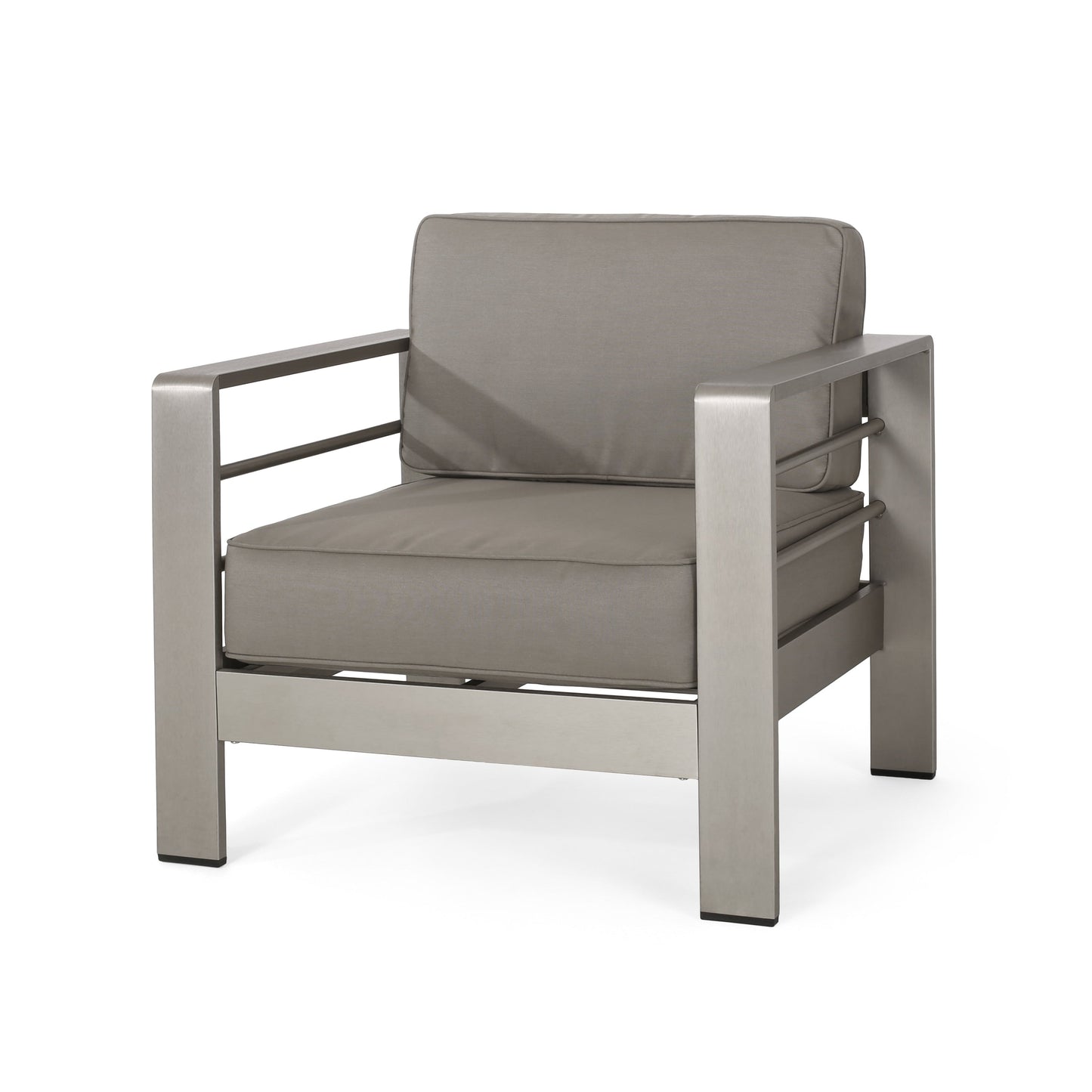 Cape Coral Aluminum and Sunbrella Outdoor 5 Seater Chat Set with Cushions by Christopher Knight Home