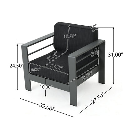 Cape Coral Grey 5-piece Fire Table Patio Chat Set by Christopher Knight Home
