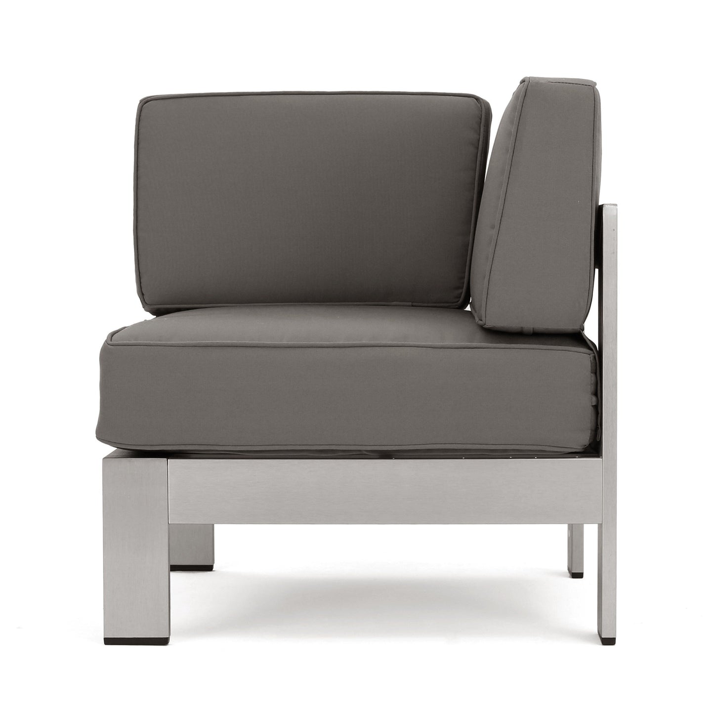 Cape Coral Outdoor 11 Seater Aluminum U-Shaped Sofa Sectional and Table Set by Christopher Knight Home