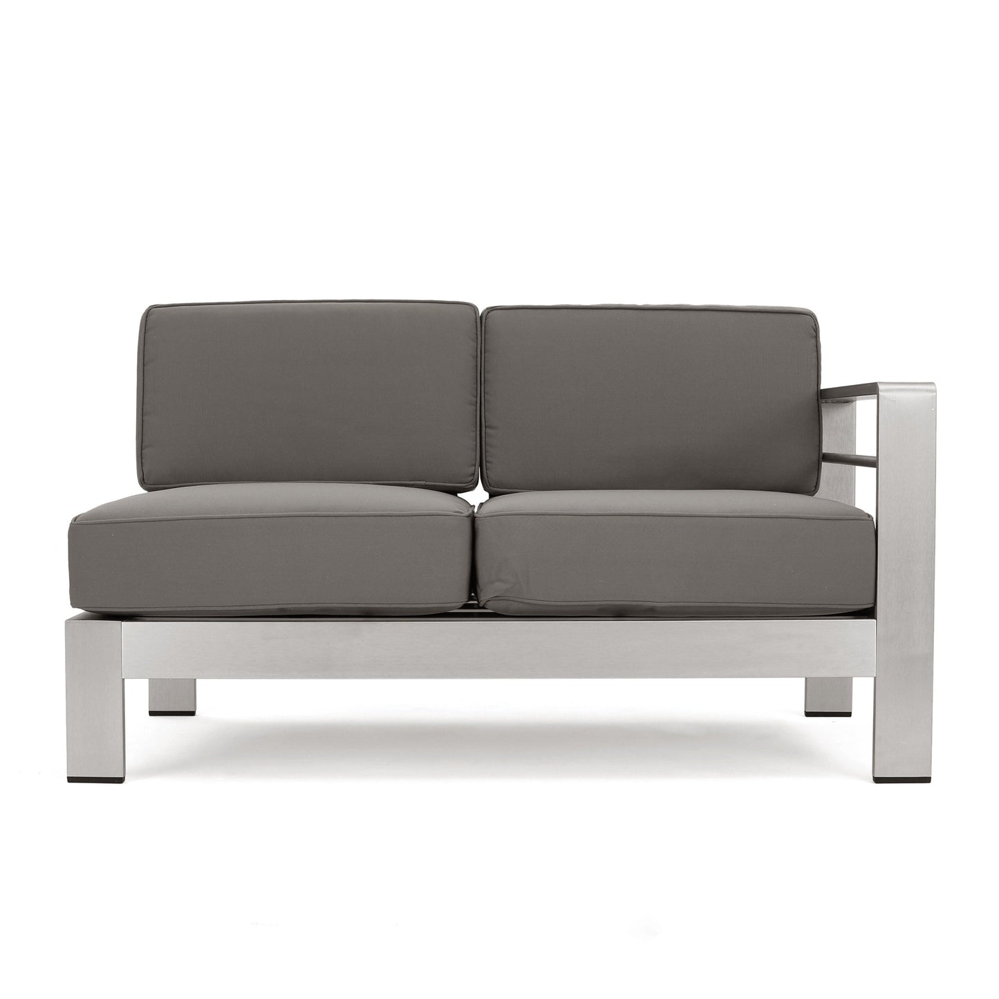 Cape Coral Outdoor 11 Seater Aluminum U-Shaped Sofa Sectional and Table Set by Christopher Knight Home