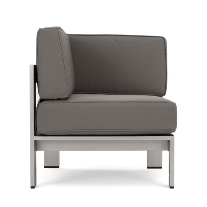 Cape Coral Outdoor 11 Seater Aluminum U-Shaped Sofa Sectional and Table Set by Christopher Knight Home