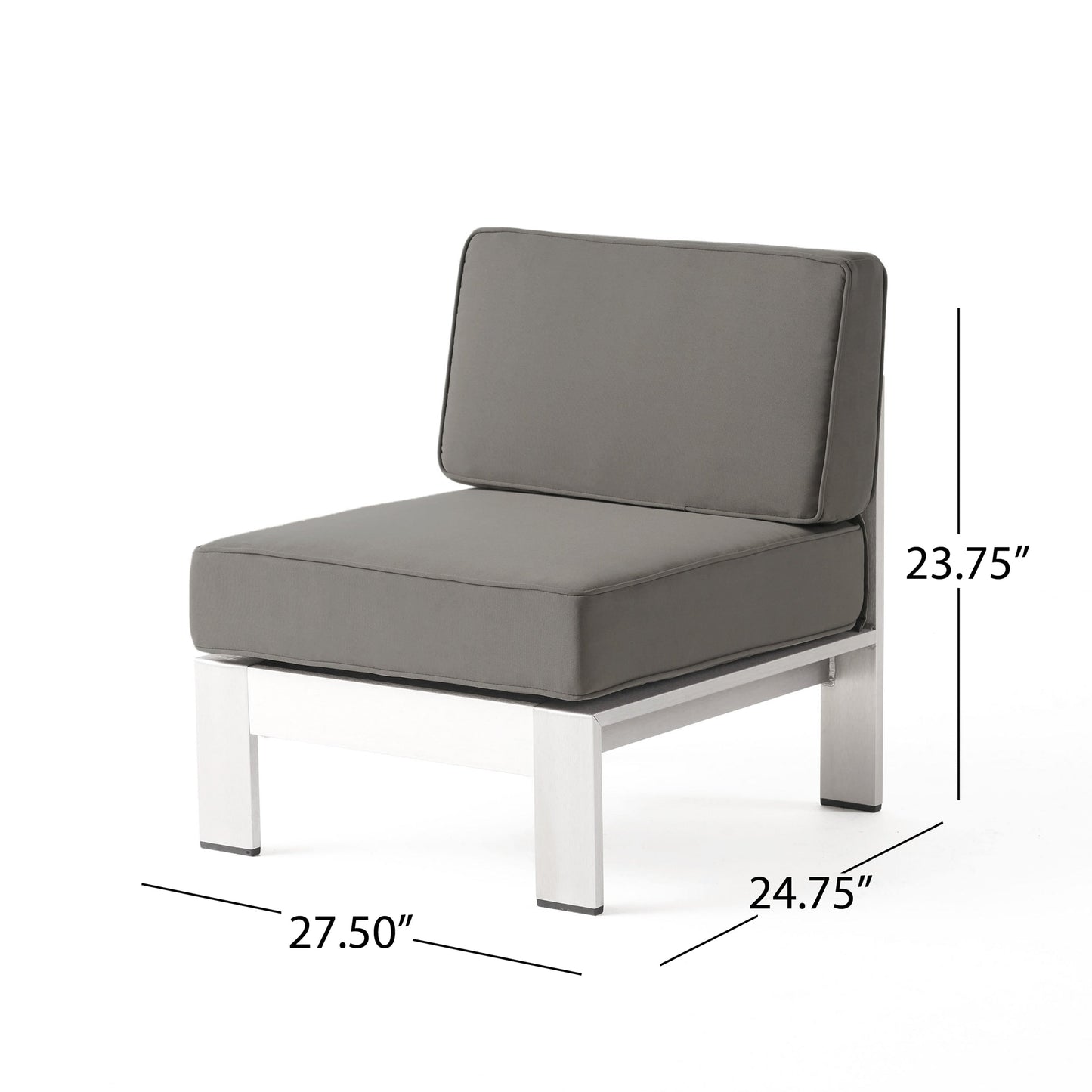 Cape Coral Outdoor 11 Seater Aluminum U-Shaped Sofa Sectional and Table Set by Christopher Knight Home