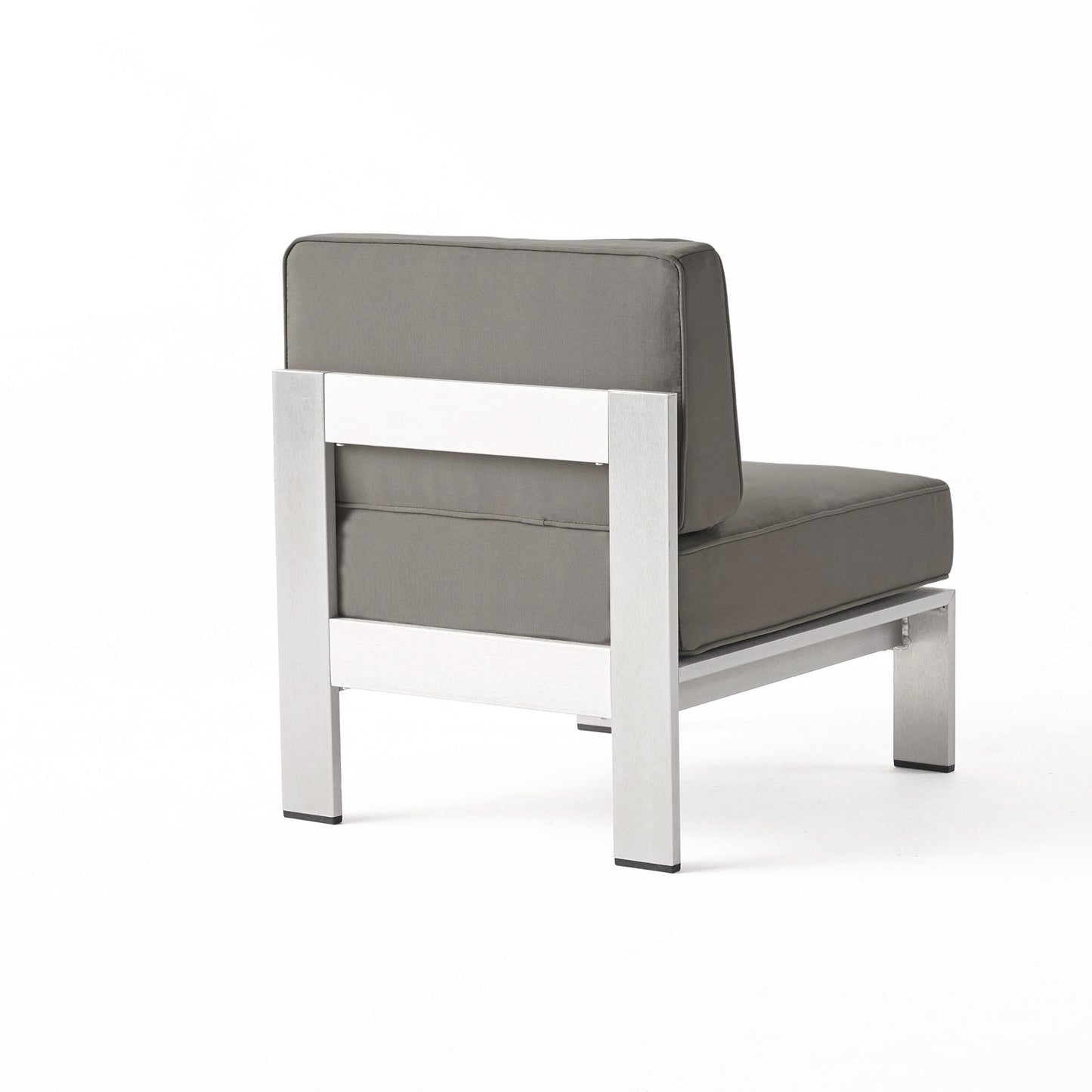 Cape Coral Outdoor 11 Seater Aluminum U-Shaped Sofa Sectional and Table Set by Christopher Knight Home
