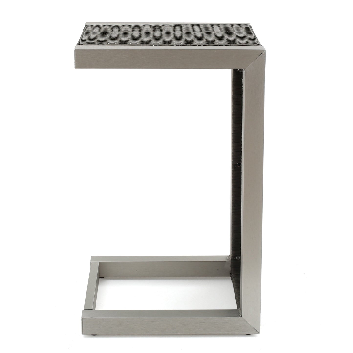 Cape Coral Outdoor 2-Seater Aluminum Club Chair Chat Set with Side Table and Ottoman by Christopher Knight Home