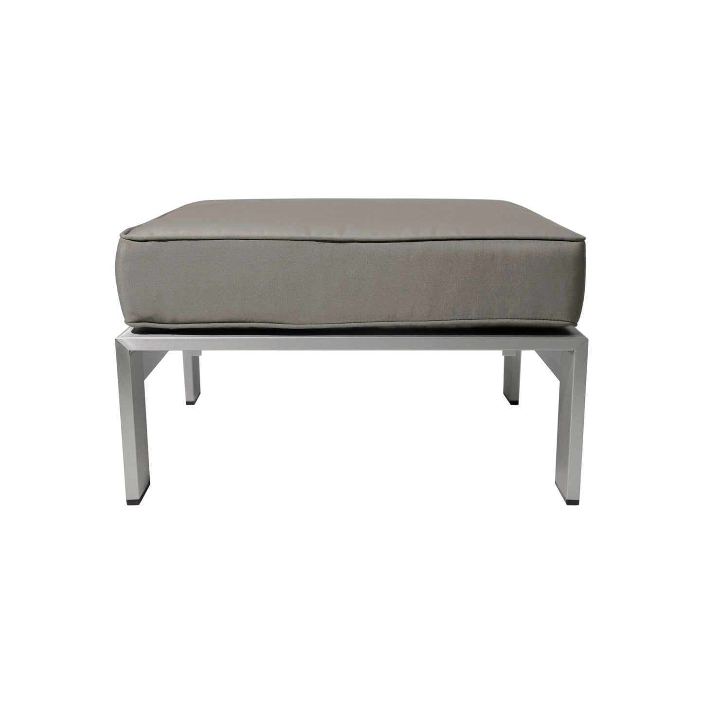 Cape Coral Outdoor 2-Seater Aluminum Club Chair Chat Set with Side Table and Ottoman by Christopher Knight Home