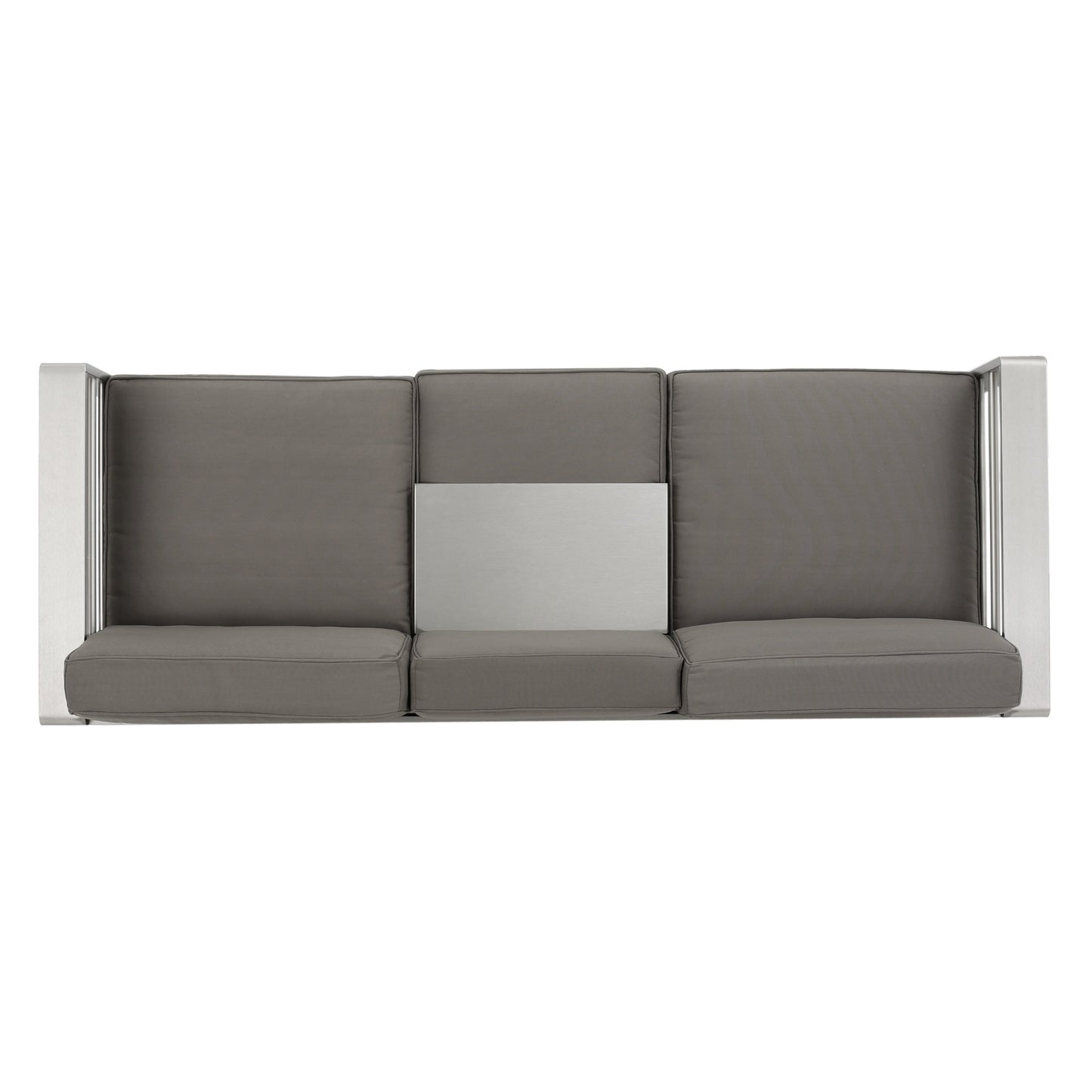 Cape Coral Outdoor 5 Seater Aluminum Sofa Chat Set with 2 Side Tables by Christopher Knight Home