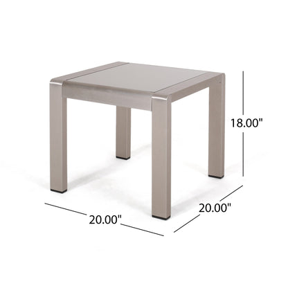 Cape Coral Outdoor 5 Seater Aluminum Sofa Chat Set with 2 Side Tables by Christopher Knight Home