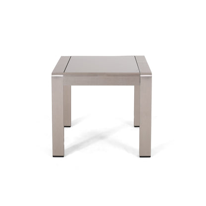 Cape Coral Outdoor 5 Seater Aluminum Sofa Chat Set with 2 Side Tables by Christopher Knight Home