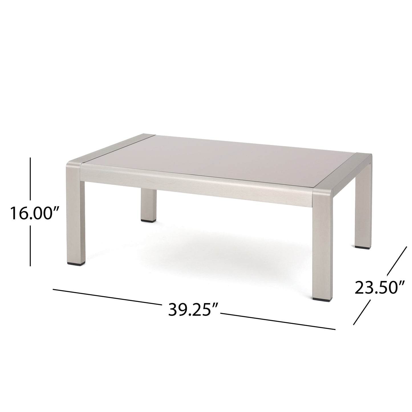 Cape Coral Outdoor 5 Seater Aluminum Sofa Chat Set with 2 Side Tables by Christopher Knight Home