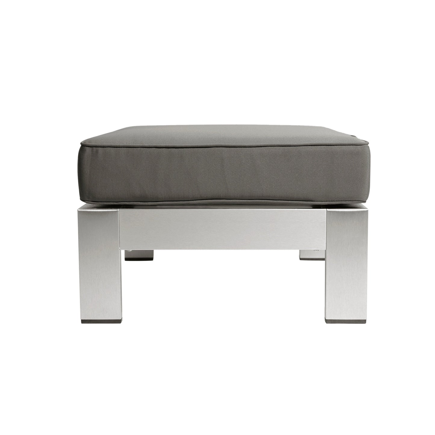 Cape Coral Outdoor 6-Seater V-Shaped Aluminum Sectional Sofa Set with Ottoman by Christopher Knight Home
