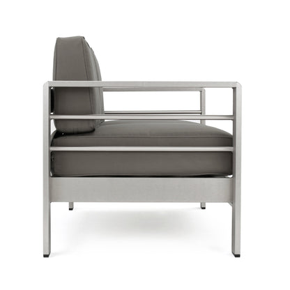 Cape Coral Outdoor 7-Seater Aluminum Patio Sofa Set with Coffee Table by Christopher Knight Home