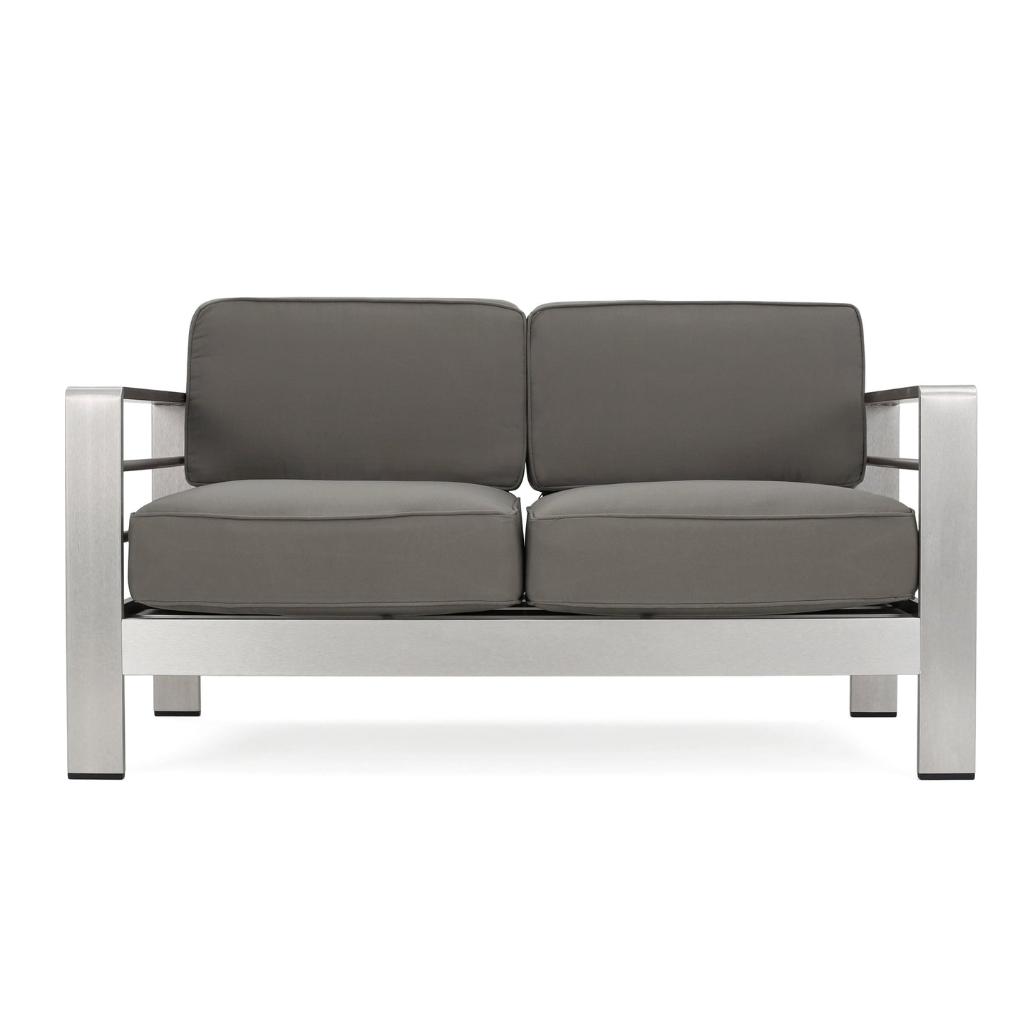 Cape Coral Outdoor 7-Seater Aluminum Patio Sofa Set with Coffee Table by Christopher Knight Home