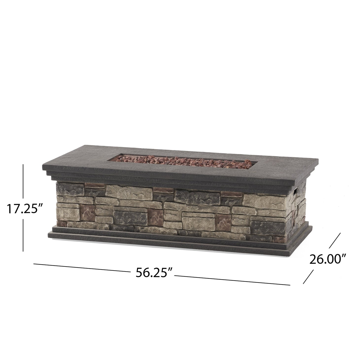 Cape Coral Outdoor 7 Seater Extended Aluminum Chat Set with Fire Pit by Christopher Knight Home