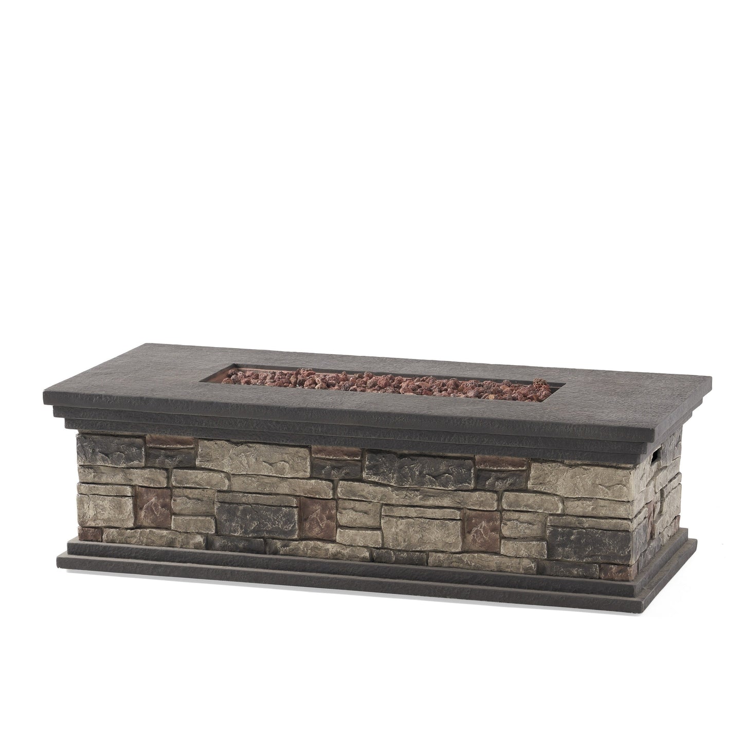 Cape Coral Outdoor 7 Seater Extended Aluminum Chat Set with Fire Pit by Christopher Knight Home
