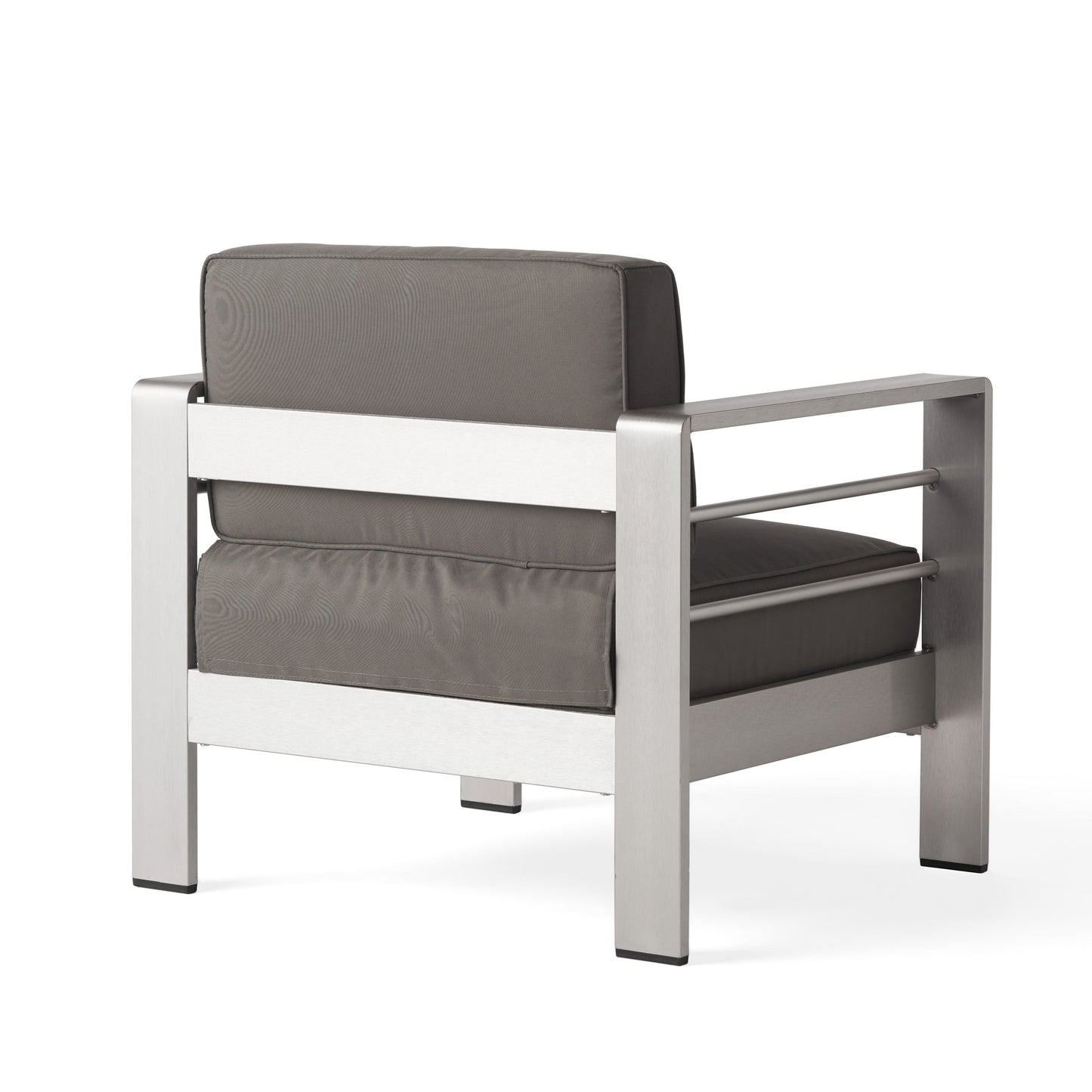 Cape Coral Outdoor 7 Seater Extended Aluminum Chat Set with Fire Pit by Christopher Knight Home