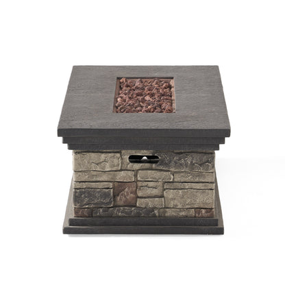 Cape Coral Outdoor 7 Seater Extended Aluminum Chat Set with Fire Pit by Christopher Knight Home