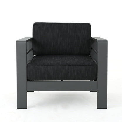 Cape Coral Outdoor Aluminum 5-piece Chat Set with Cushions by Christopher Knight Home