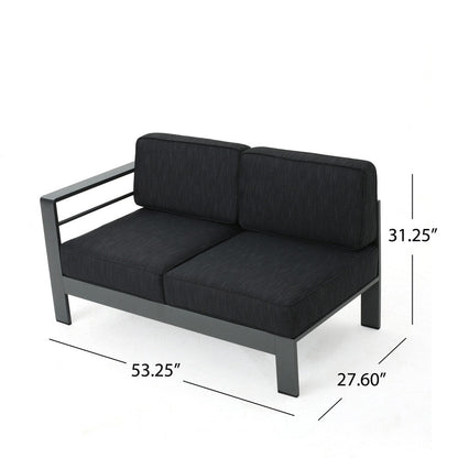 Cape Coral Outdoor Aluminum Sectional Sofa by Christopher Knight Home