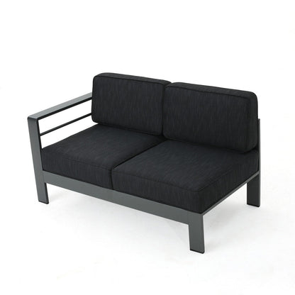 Cape Coral Outdoor Aluminum Sectional Sofa by Christopher Knight Home