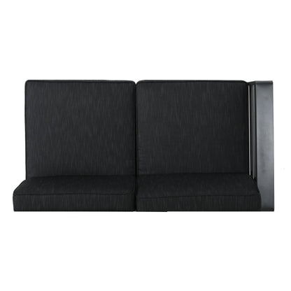 Cape Coral Aluminum Outdoor Sectional Sofa Set with Fire Table by Christopher Knight Home