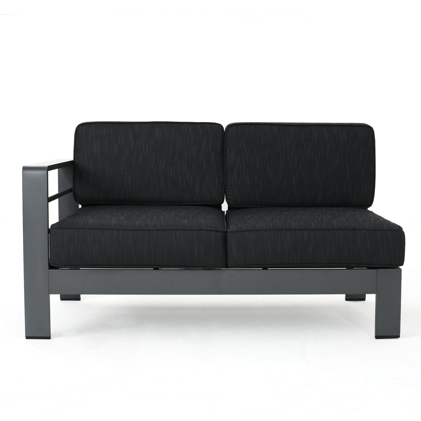 Cape Coral Aluminum Outdoor Sectional Sofa Set with Fire Table by Christopher Knight Home