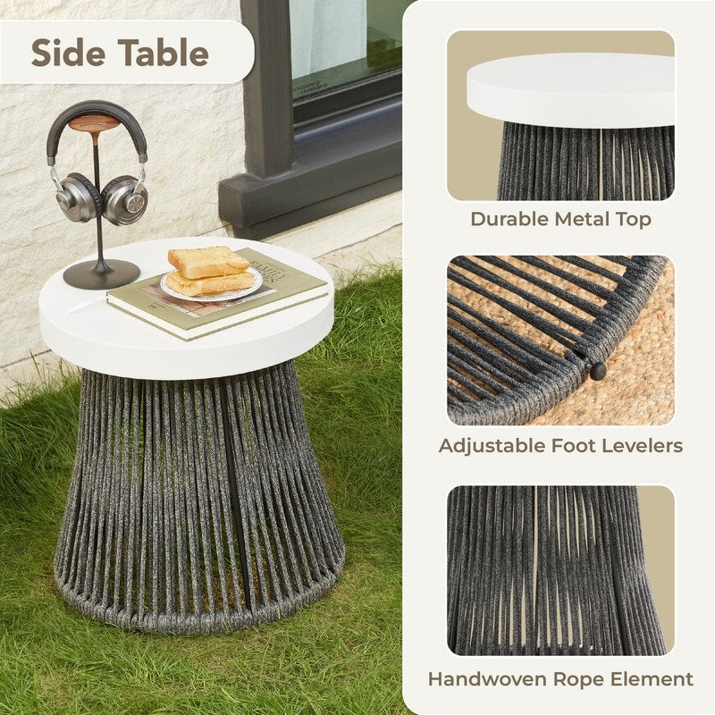 Carlos Outdoor Patio Furniture Bistro Set Swivel Chair