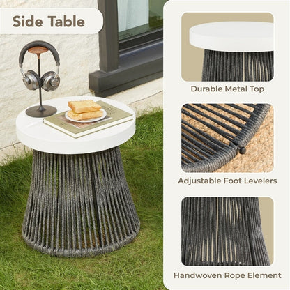 Carlos Outdoor Patio Furniture Bistro Set Swivel Chair